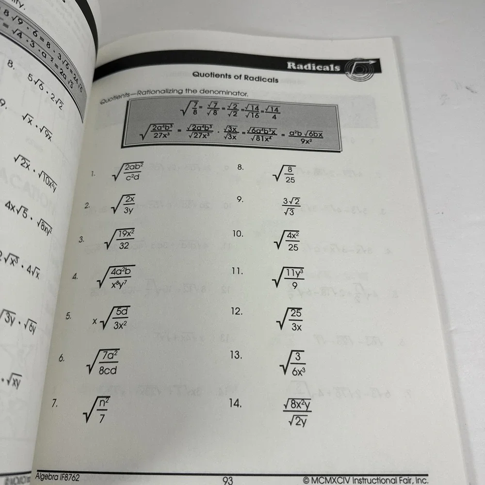 Algebra Math By McGraw Hill The 100+ Series Unused
